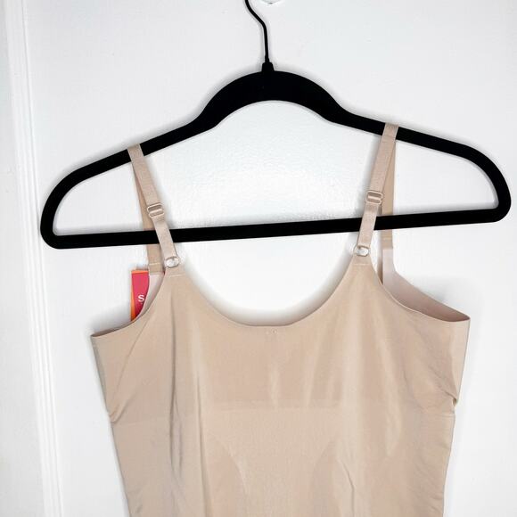 SPANX OnCore Open-Bust Mid Thigh Bodysuit Soft Nude NEW Size 1X Slimming Shaping - Picture 13 of 15